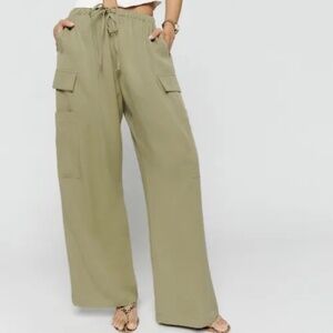 Reformation Ethan Twill Pant Olive Oil - Size S